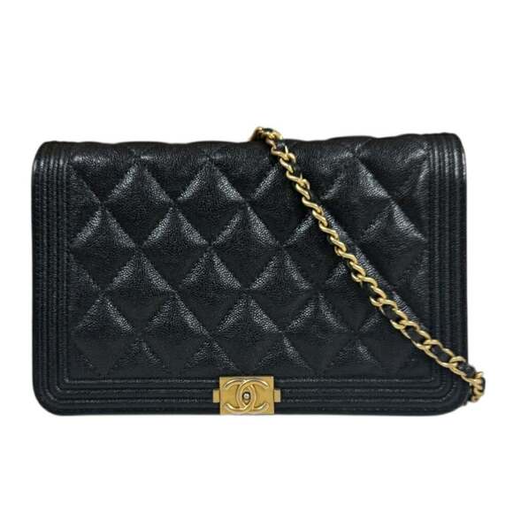 CHANEL Black Caviar Leather Wallet